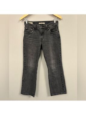 Levi's Women's Middy Ankle Bootcut Black-Gray Jeans Size 26 Premium Big E